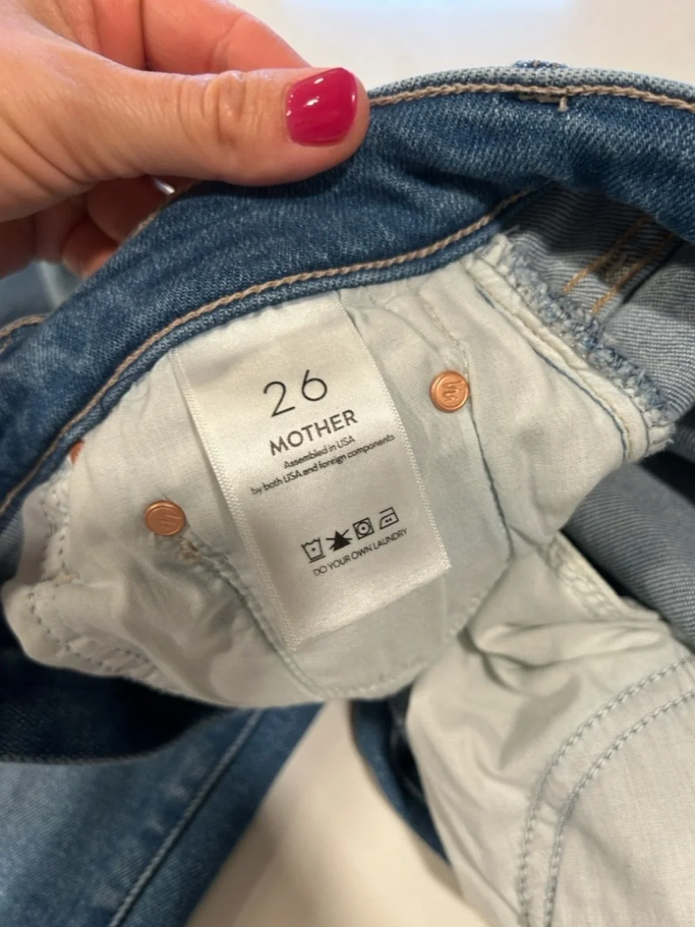 MOTHER The Rambler Zip Flood Jeans - Medium Blue - Picture 6 of 6